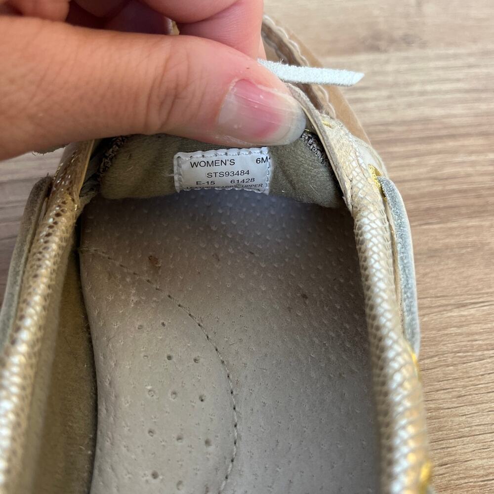 Sperry Top Sider Womens Angelfish Metallic Boat Shoe Size 6 Brown Gold Fisherman - Picture 6 of 7